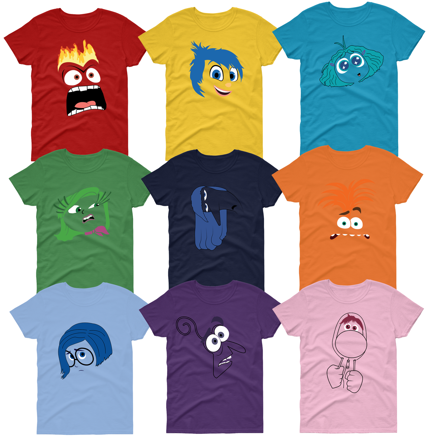 Emotions Faces T-Shirt - Family/Friends Costume Top