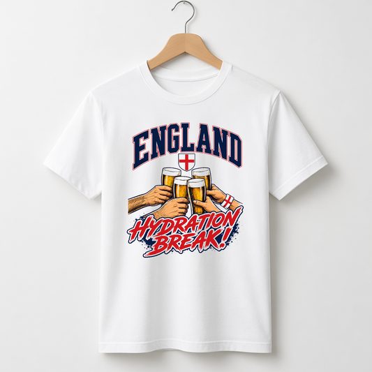 England - Hydration Break World Cup 2026 White T-Shirt