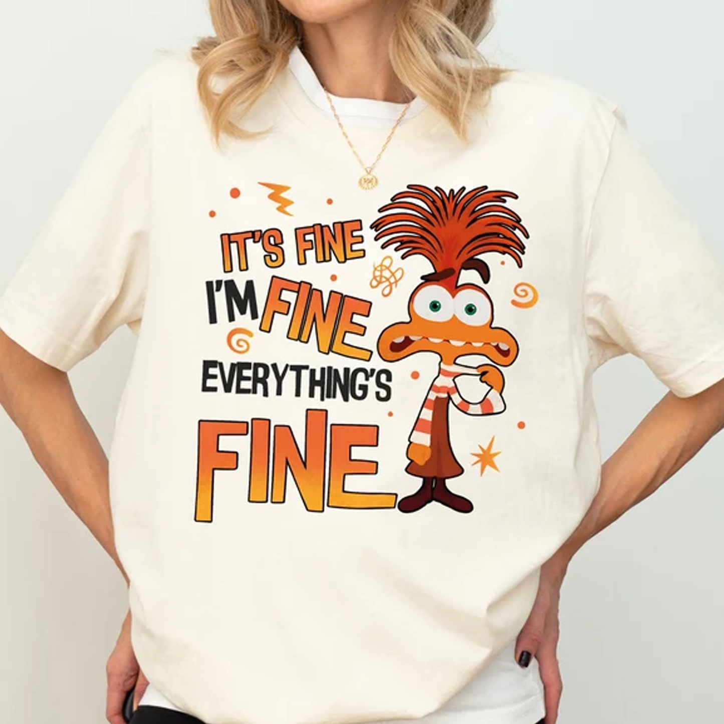 I'm Fine It's Fine Everything's Fine Anxiety Emotion T-Shirt