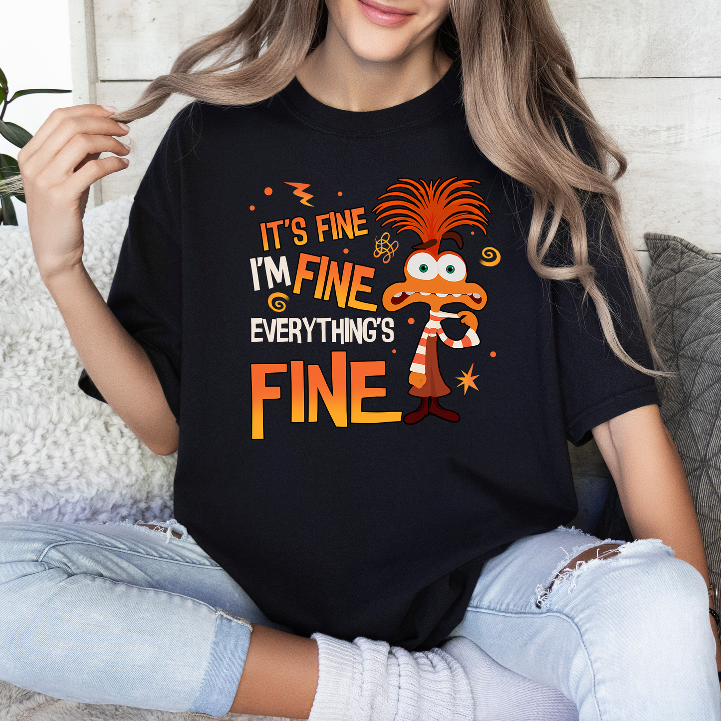 I'm Fine It's Fine Everything's Fine Anxiety Emotion T-Shirt