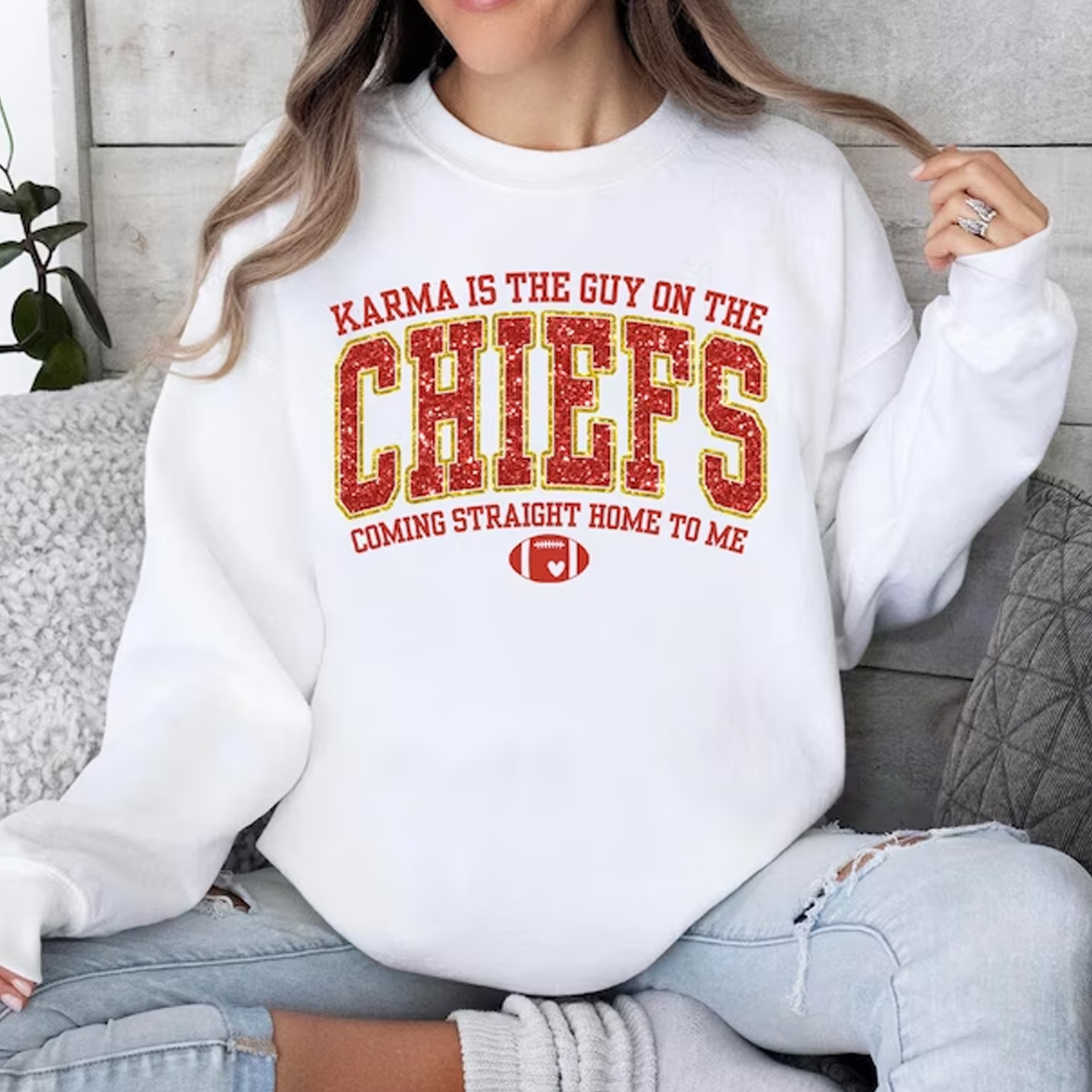 Karma is the guy on the Chiefs coming straight home to me Sweatshirt