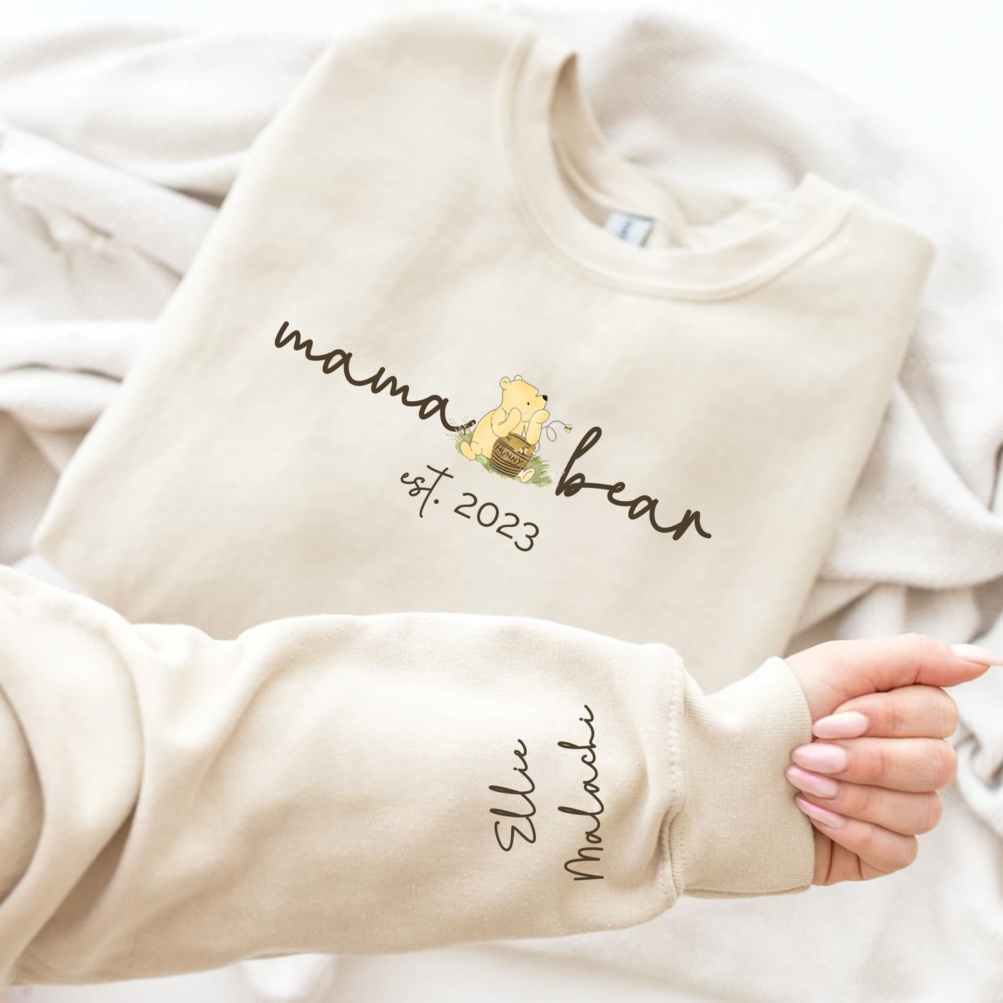 Personalised Mama Pooh Bear Est Sweatshirt