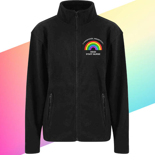 Personalised Rainbow Health Worker - Zipped Fleece Jacket