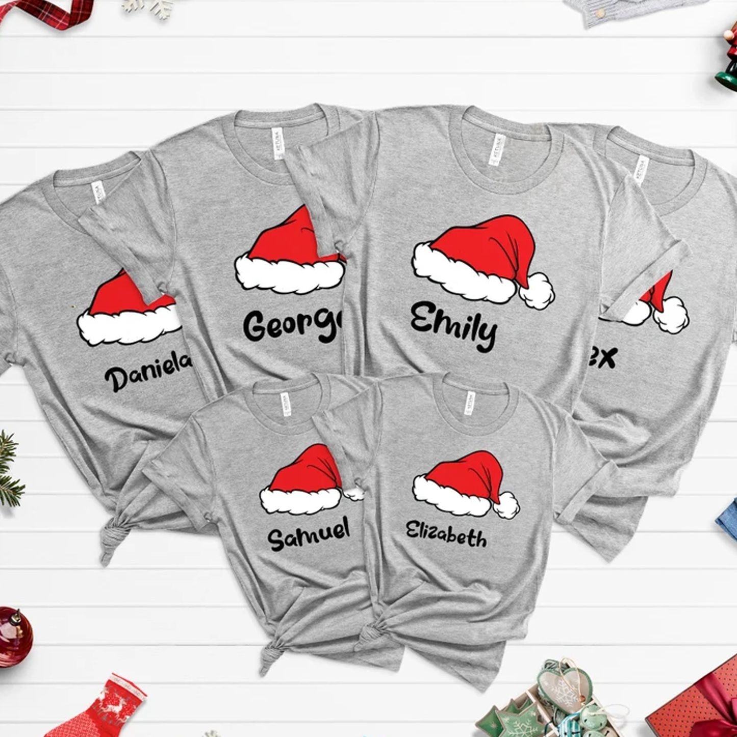 Personalised Santa Hat - Family Christmas T-Shirt