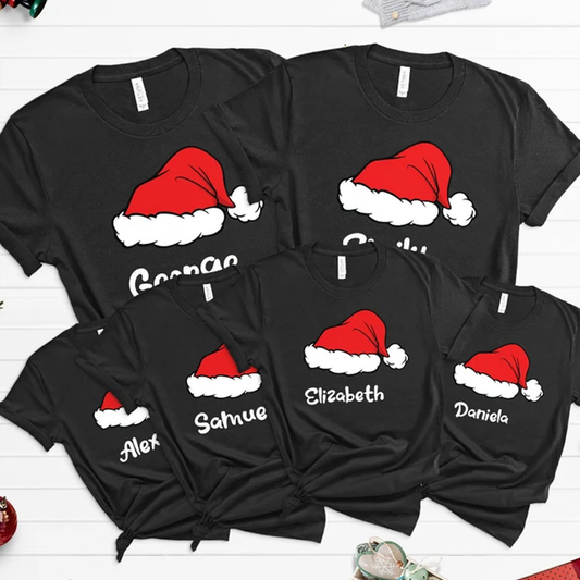 Personalised Santa Hat - Family Christmas T-Shirt