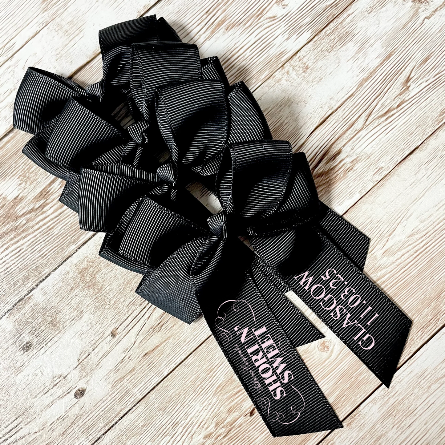 Sabrina Short 'N Sweet Tour - 4" Black Hair Bow - Personalised option