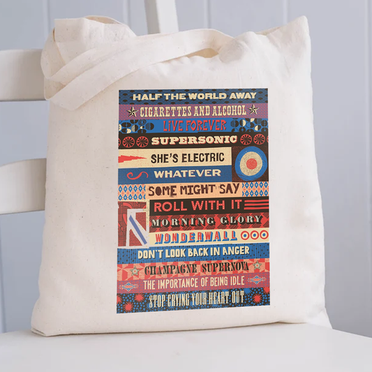 Song Titles - Novelty Tote Shopper Bag