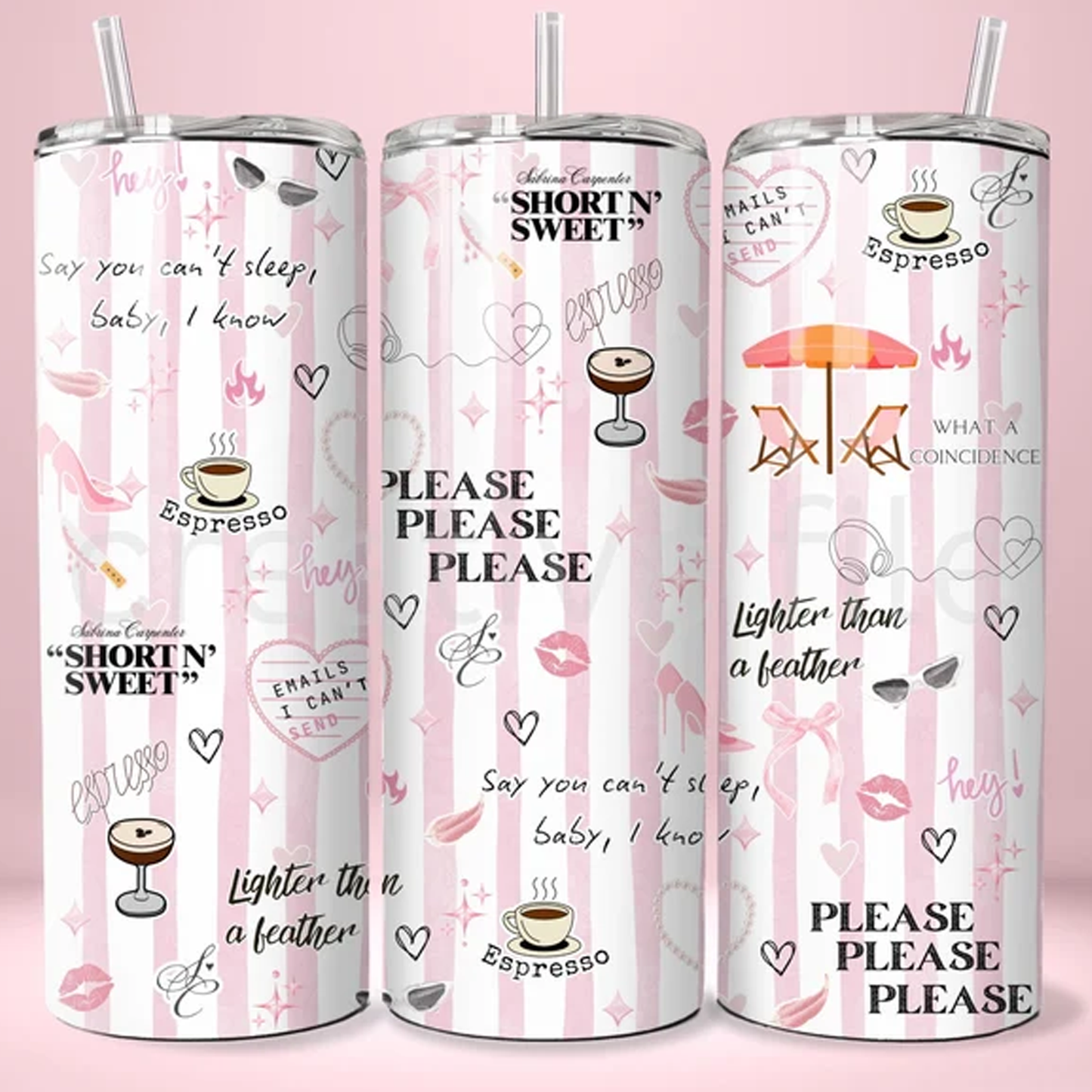 Sabrina Short 'N Sweet Tour - Tumbler Insulated with straw