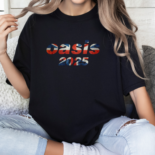 Oasis 2025 Union Jack Flag T-Shirt