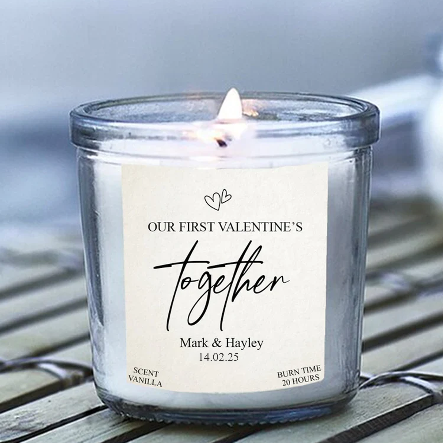 Personalised Our First Valentine's Day Candle - gift idea!