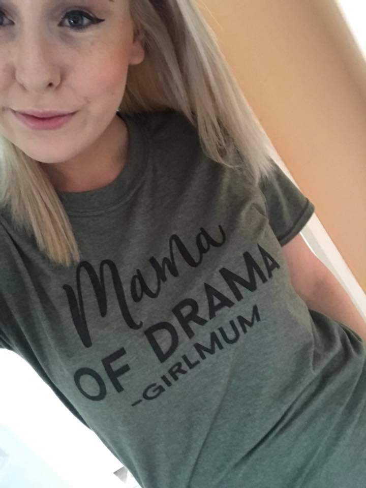 Mama of Drama - GIRLMUM green t-shirt
