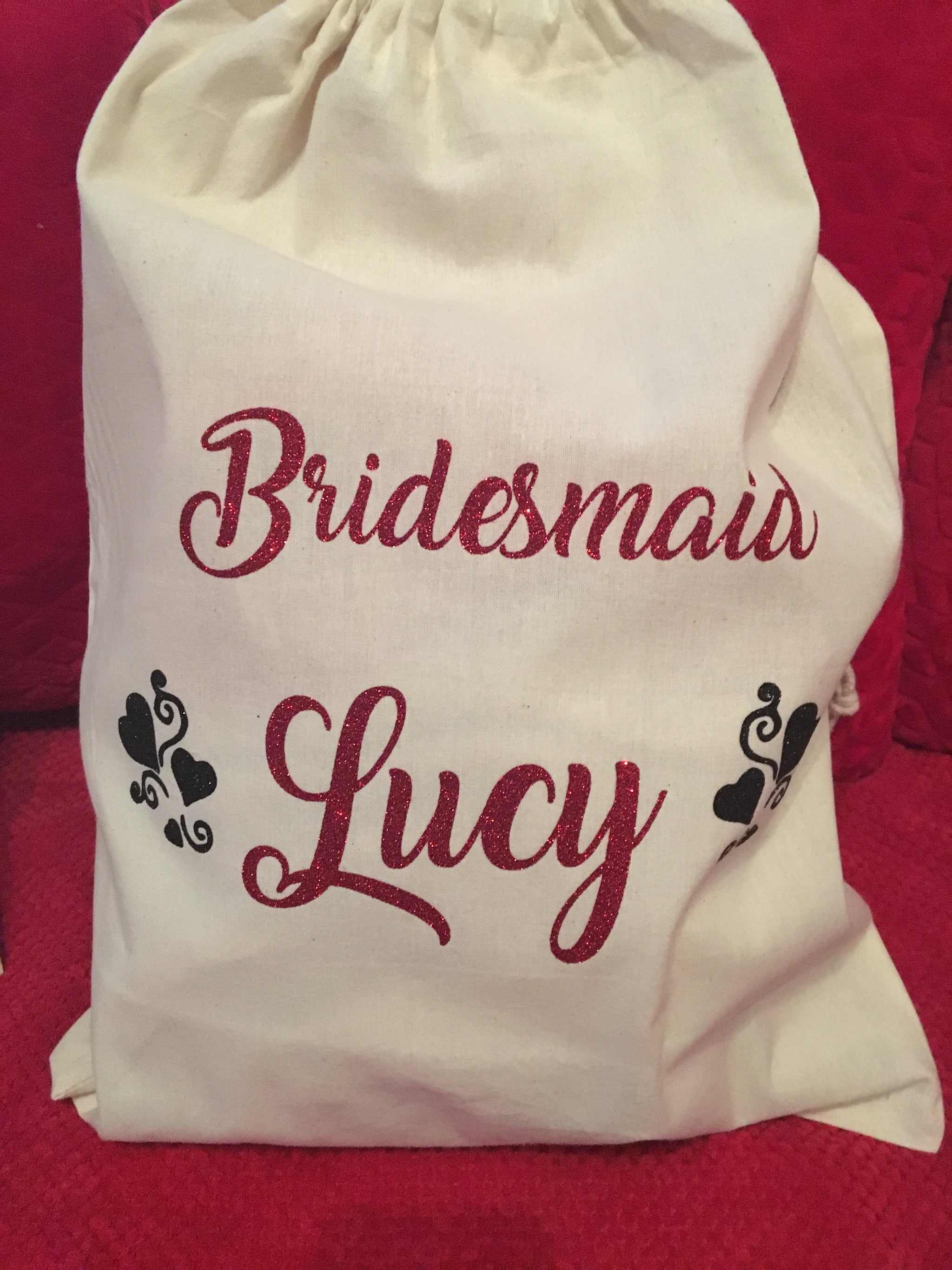 Personalised Wedding Shoes Pumps Dust Bag A.C designs ltd