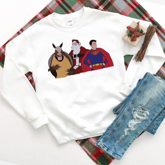 Christmas Heroes - Funny Christmas Sweatshirt Xmas Jumper
