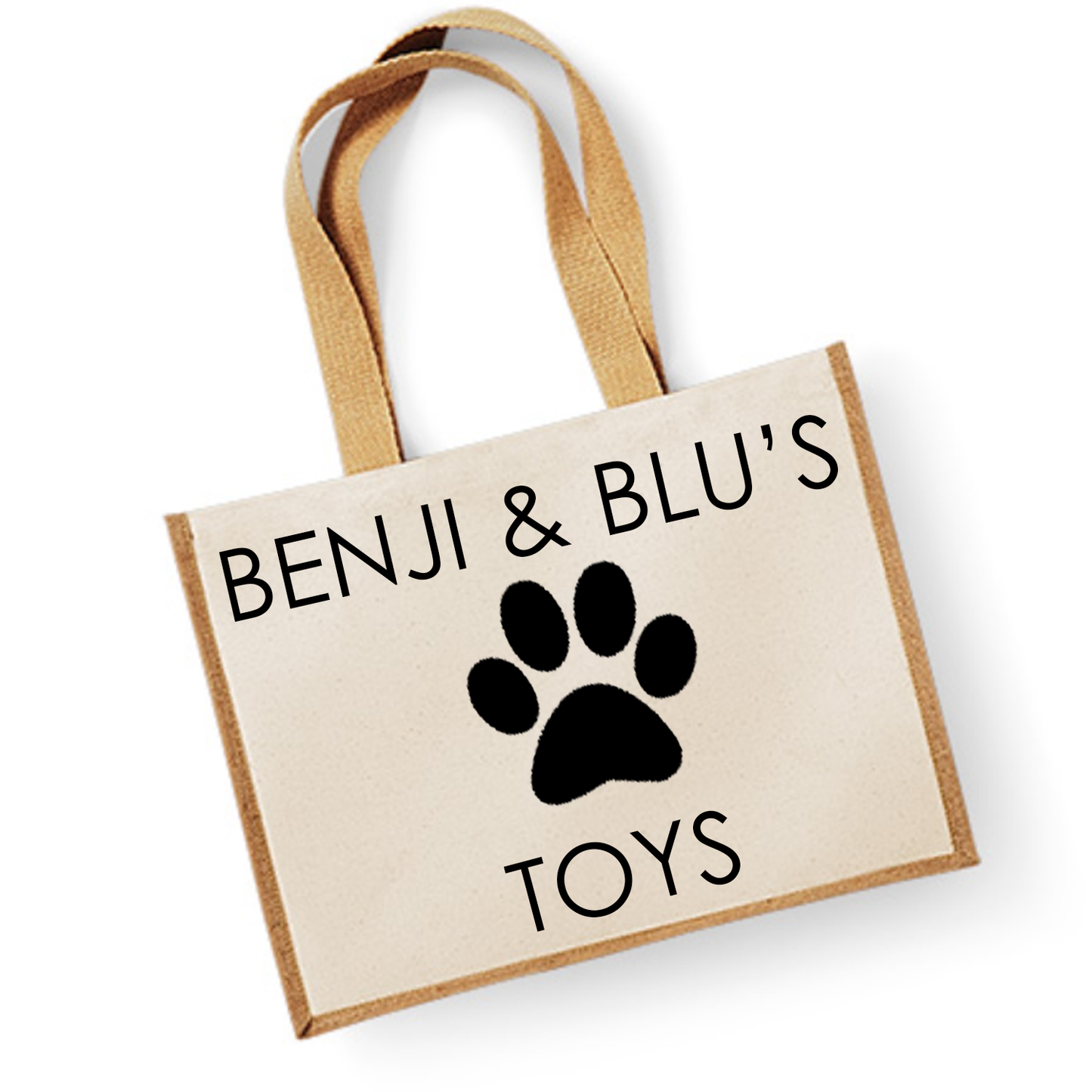 Personalised Dog Toy Storage Jute Bag