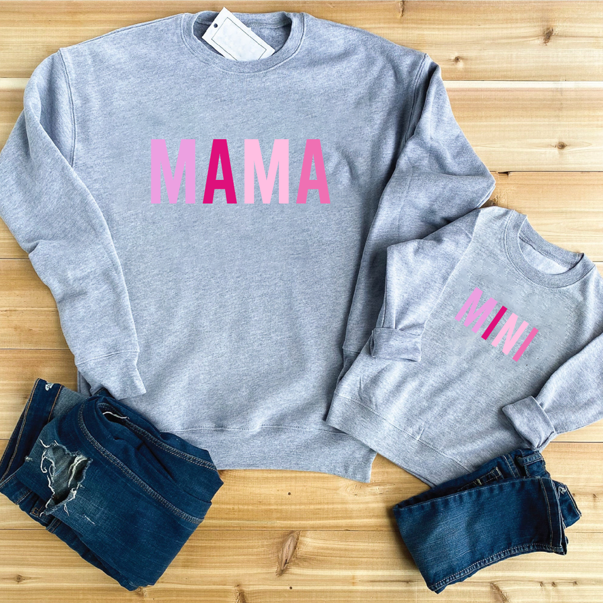 Mama Mini Pinks Grey Sweatshirt