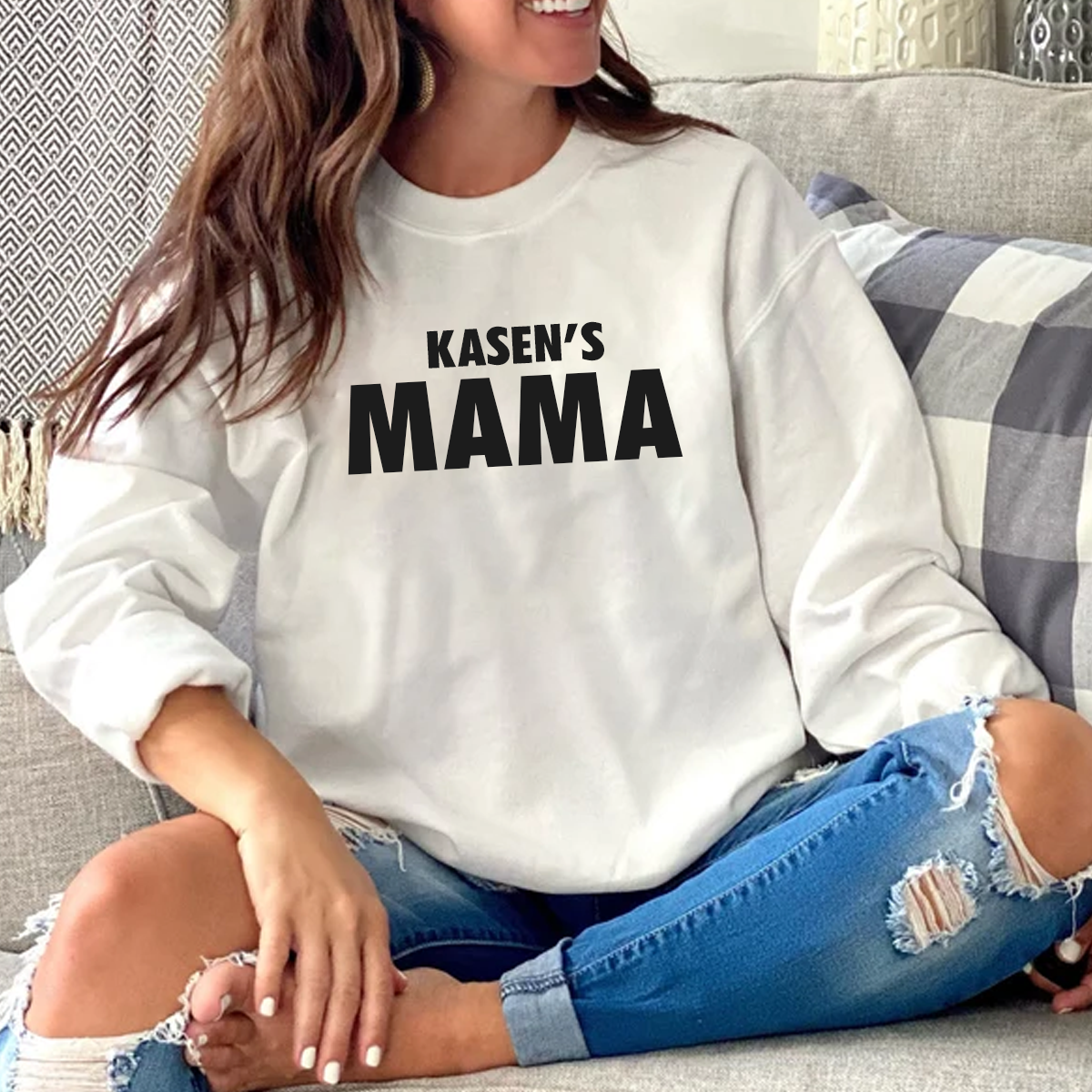 Personalised Mama White Sweatshirt