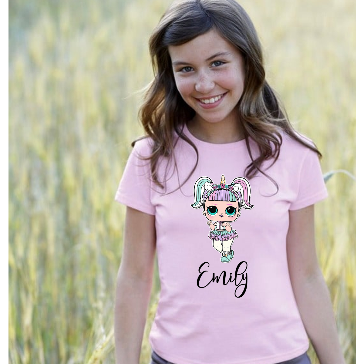 Personalised Unicorn Surprise Doll Design T-Shirt Top – A.C designs ltd