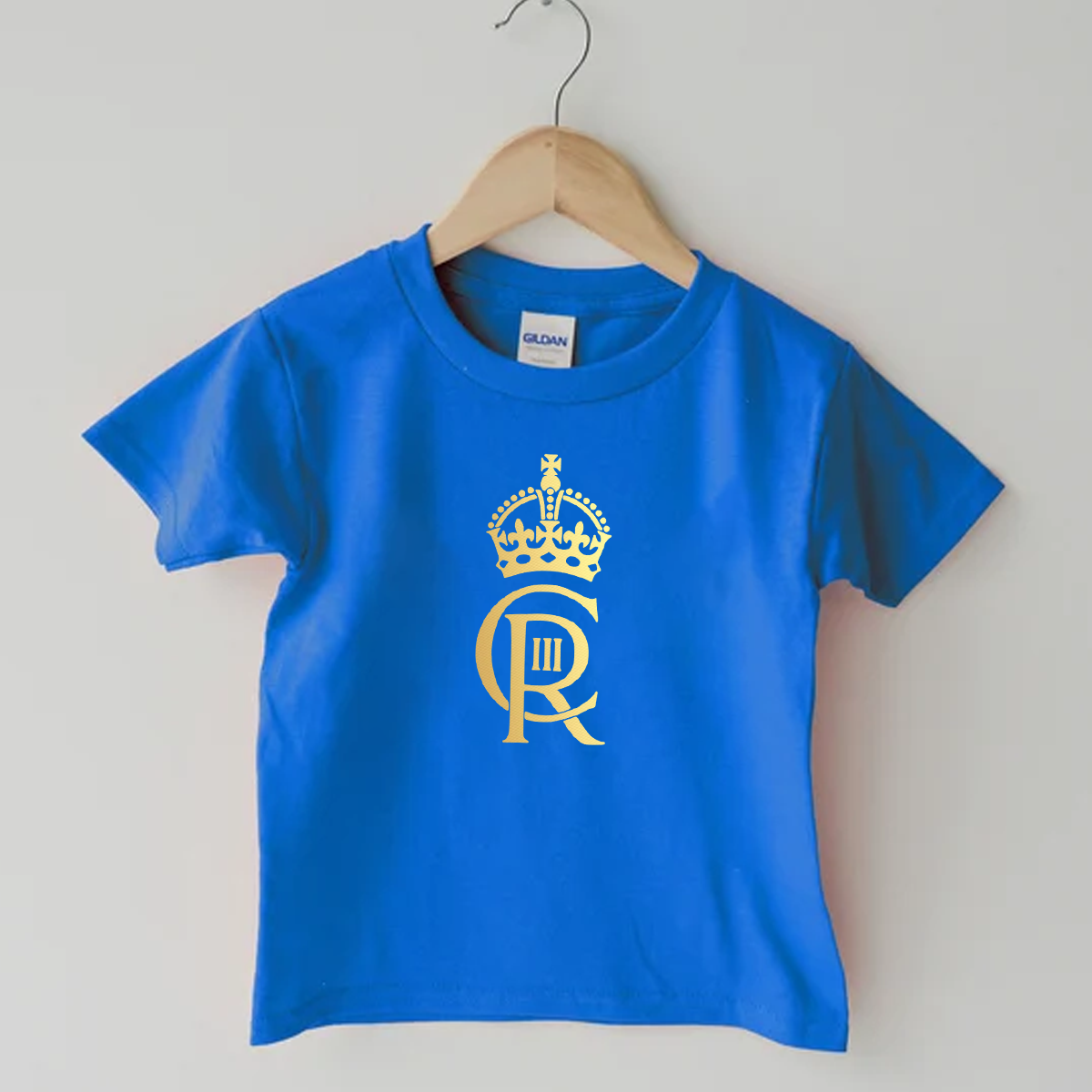Royal Blue His Royal Highness King Charles III Emblem Coronation Day T-Shirt
