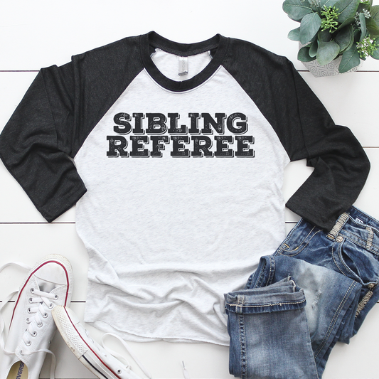 SIBLING REFEREE black & white contrast t-shirt