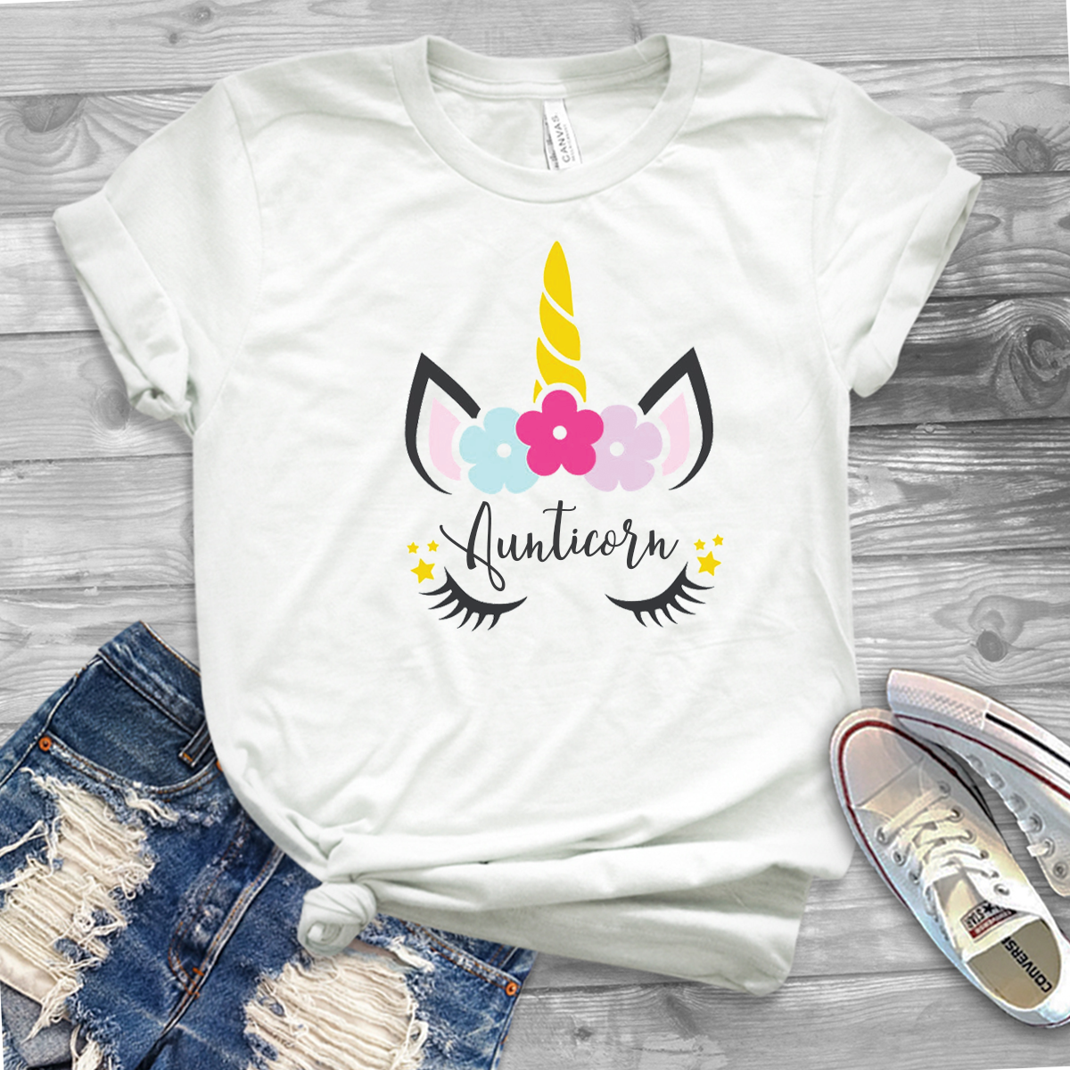 Momicorn Unicorn white t-shirt - Personalised options! USA