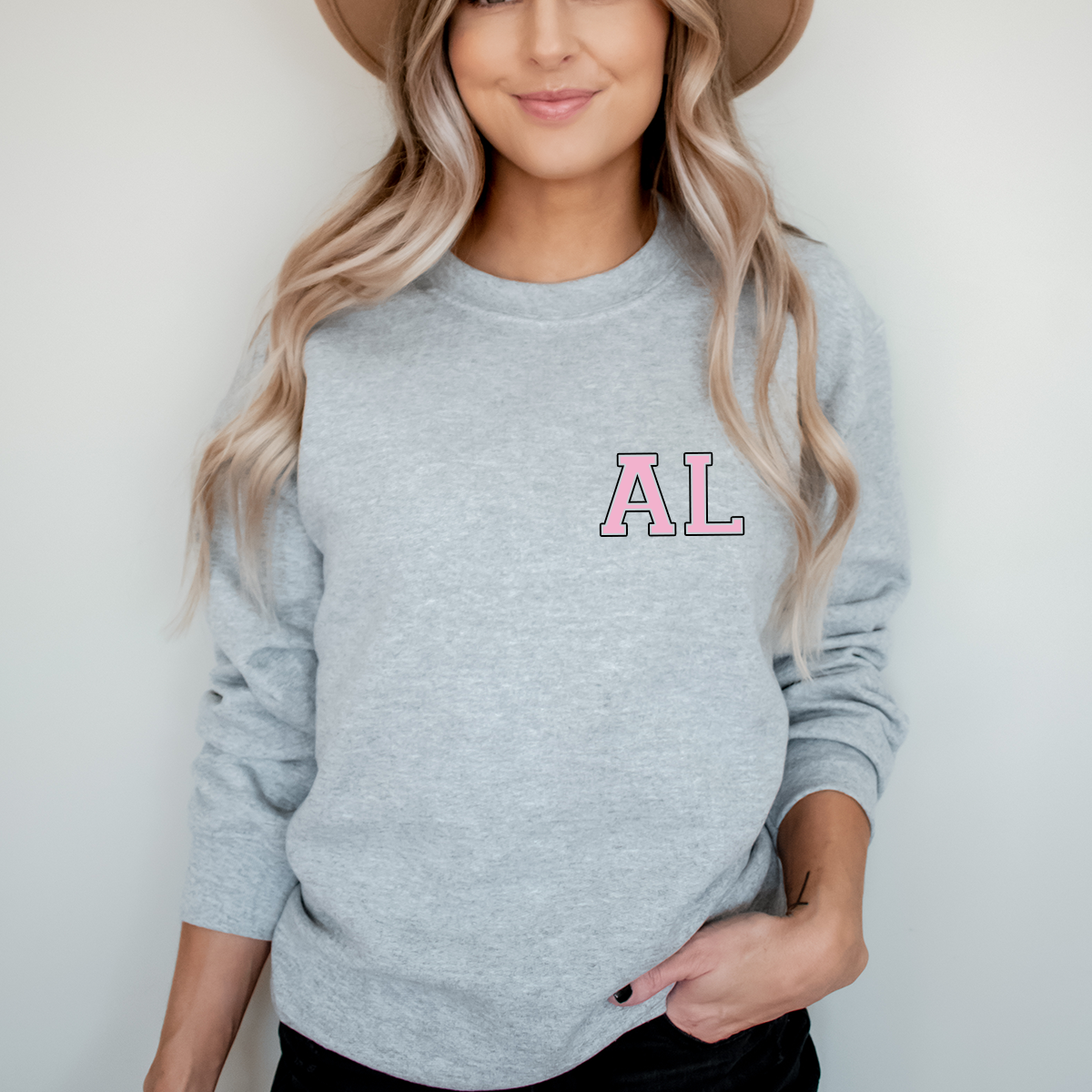 Personalised Varsity Letters Grey Sweatshirt