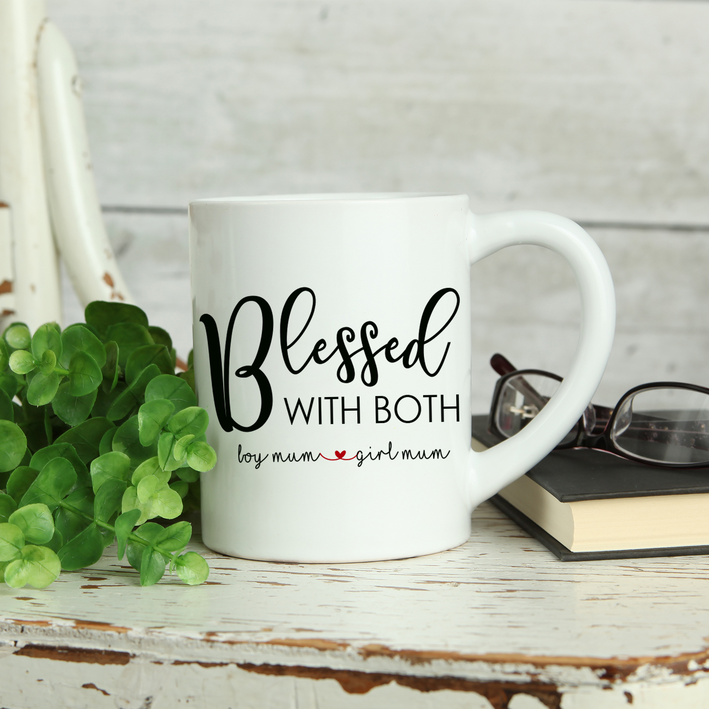 Blessed with Both - cute coffee/tea Mug. Boy Mum & Girl Mum