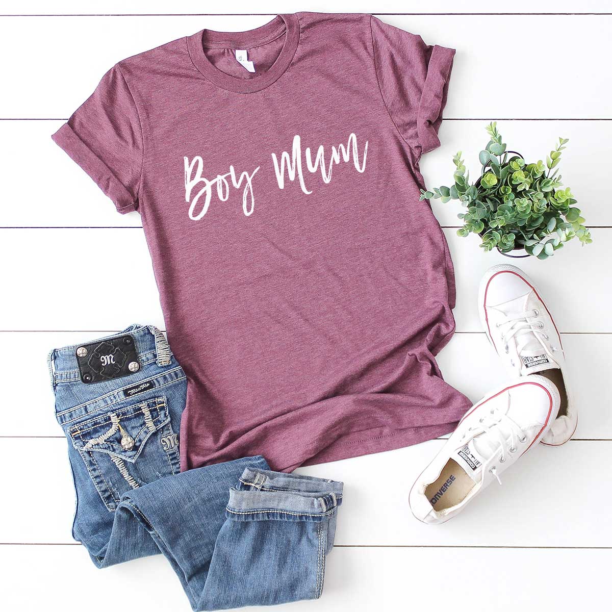 Boy Mum - Tri-Blend Maroon Casual T-Shirt