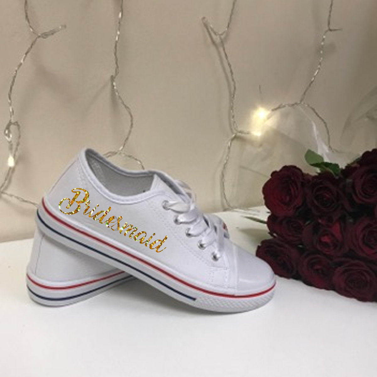 Personalised White Canvas Wedding Shoes - Wedding Party
