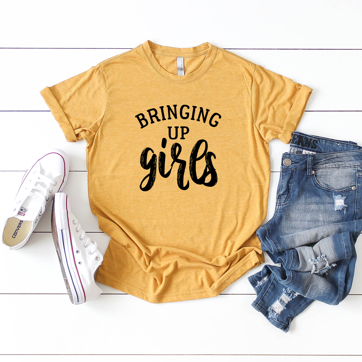Bringing Up Girls - Mustard T-Shirt