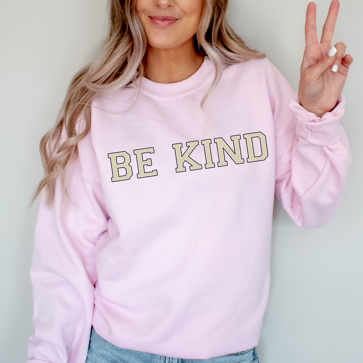 Personalised Varsity Letters Light Pink Sweatshirt