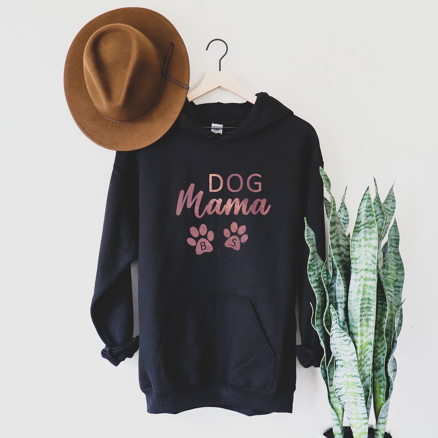 Dog Mama Personalised Paw Prints Black Walking Hoodie