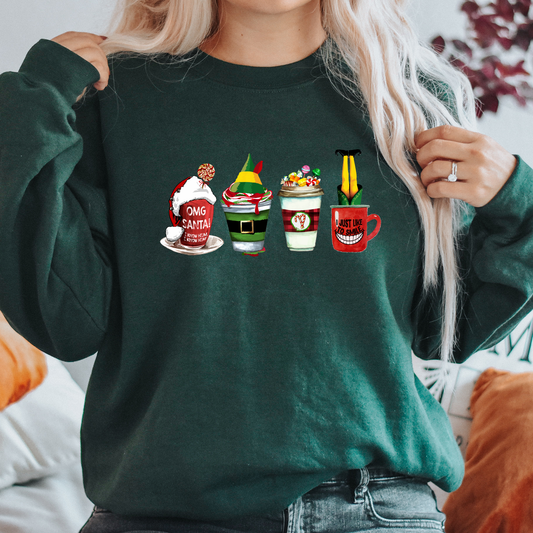 Elf Coffee Design Christmas Jumper Sweater