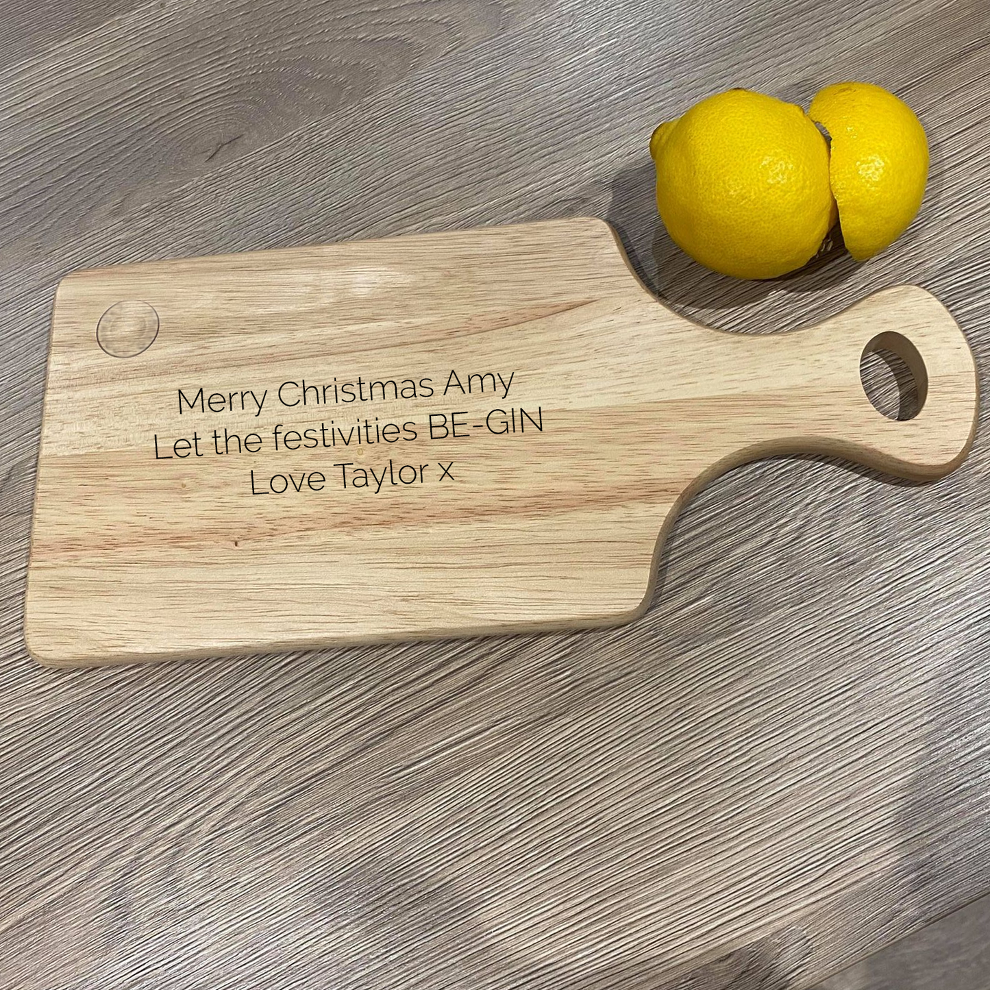 Personalised Gin Board - When life gives you lemons add gin & ice. Gift Idea