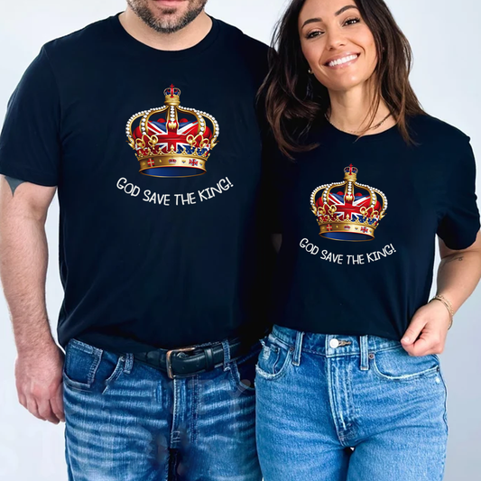 God Save The King - Coronation Day Navy T-Shirt - Kids & Adults