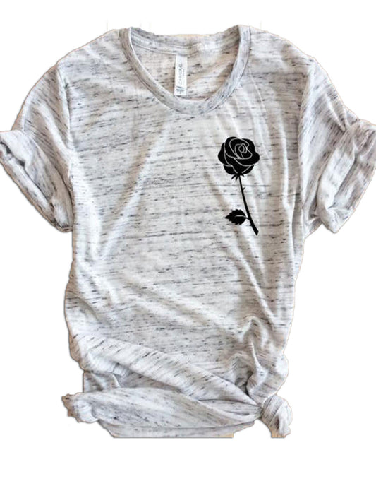 Beauty and the Beast inspired rose GREY t-shirt