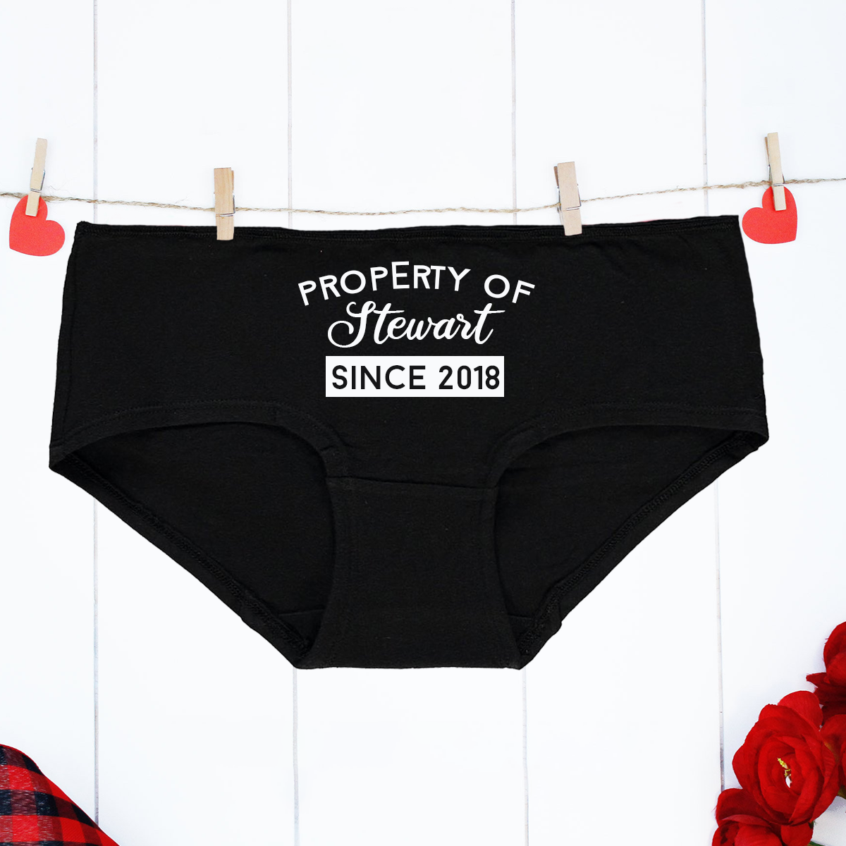 Personalised Valentine's Ladies Short Briefs/Knickers