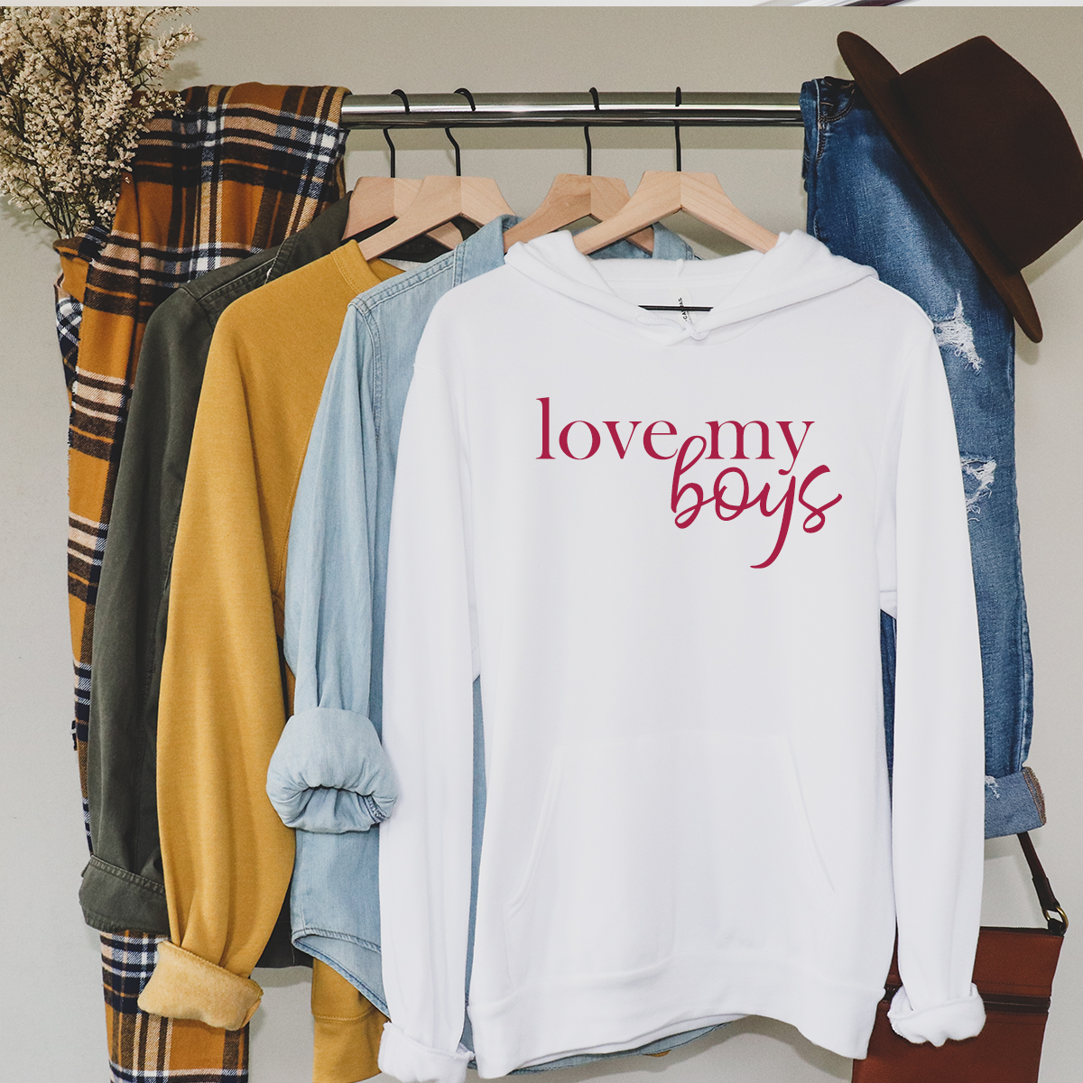 love my Boy Boys white Sweatshirt A.C designs ltd