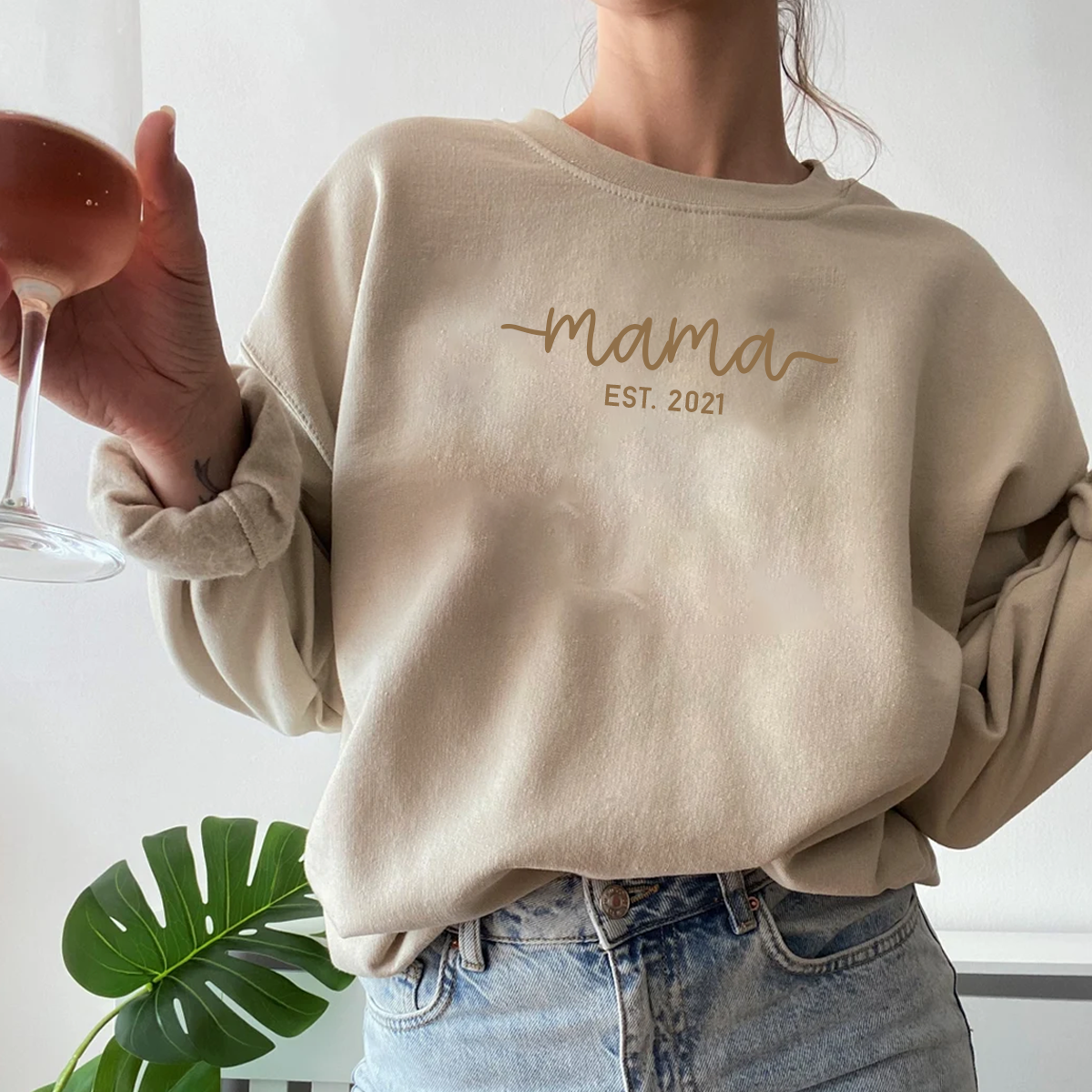 Mama Script Personalised Est Year Sweatshirt
