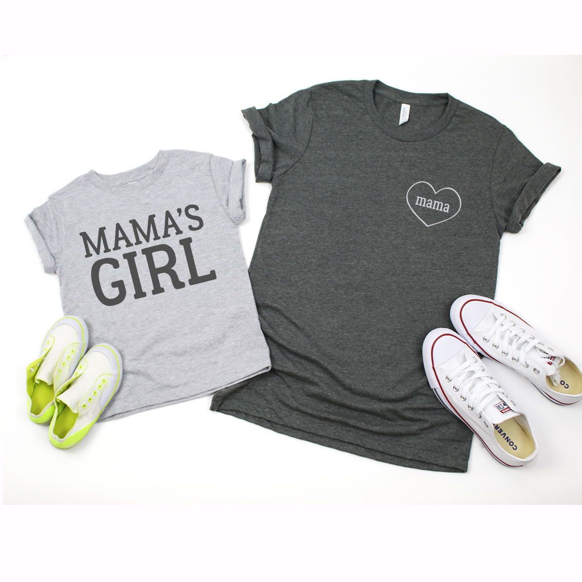 Mama Mama's Girl - Grey/Charcoal Twinning Set Mum & Daughter(s)