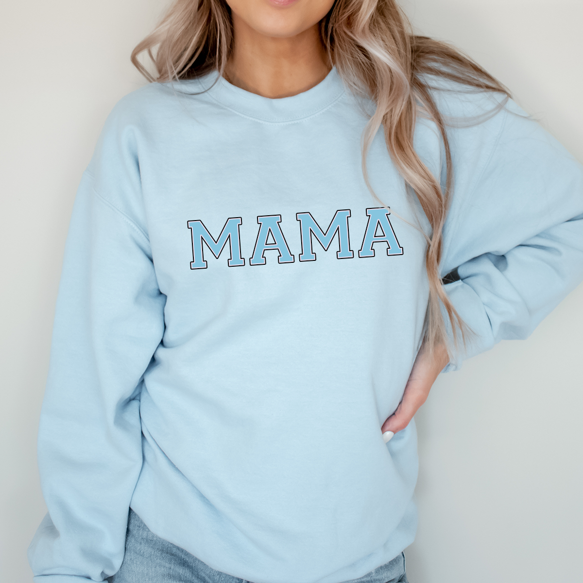 Personalised Varsity Letters Baby Blue Sweatshirt