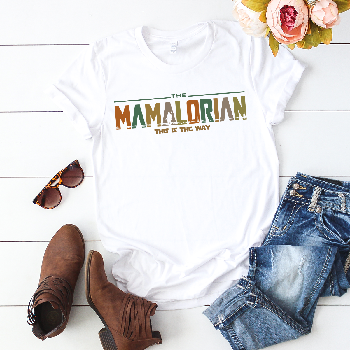 The Mamalorian White T-Shirt