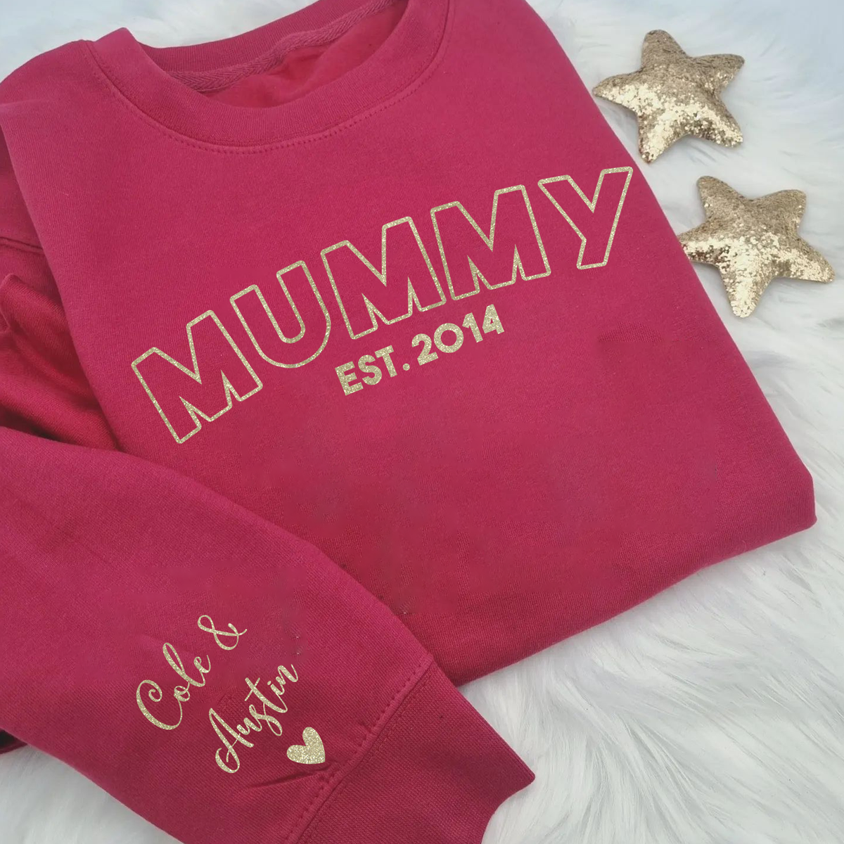 Personalised Festive Mama Sweatshirt with the Kids Names on sleeves!