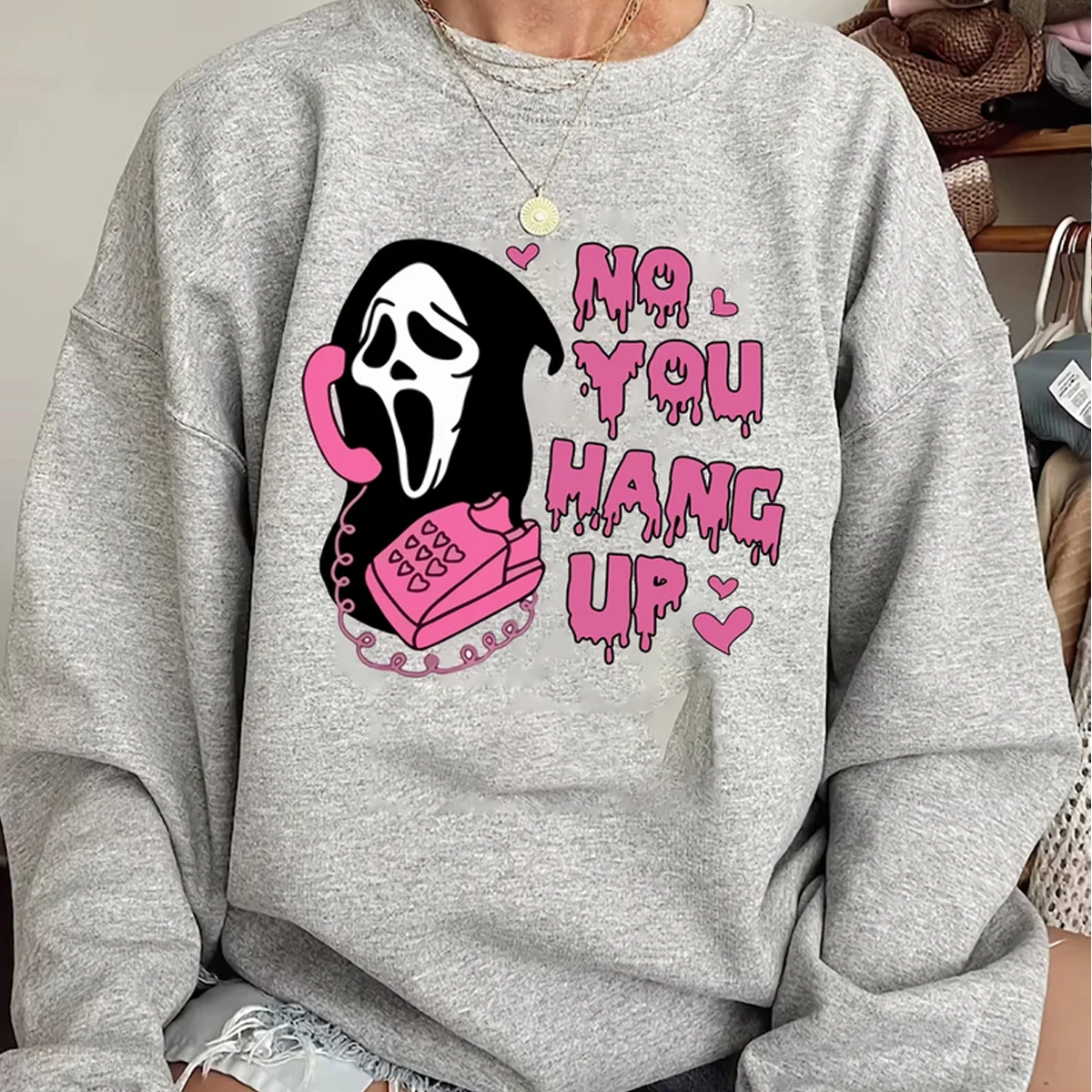 No You Hang Up - Ghostface Halloween Sweater