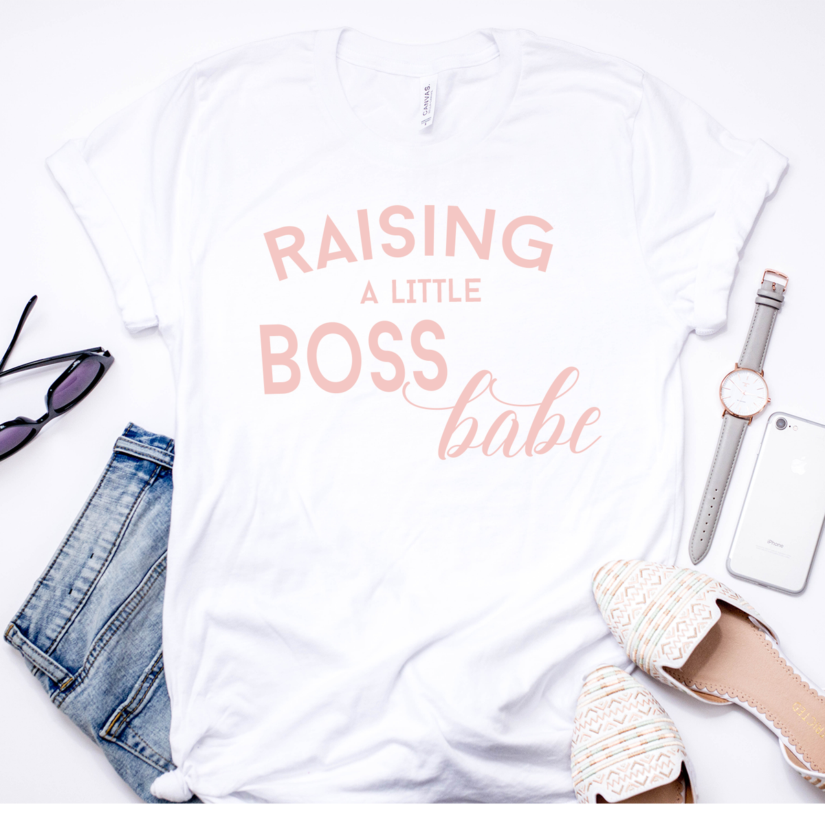 Raising a little Boss Babe - white t-shirt