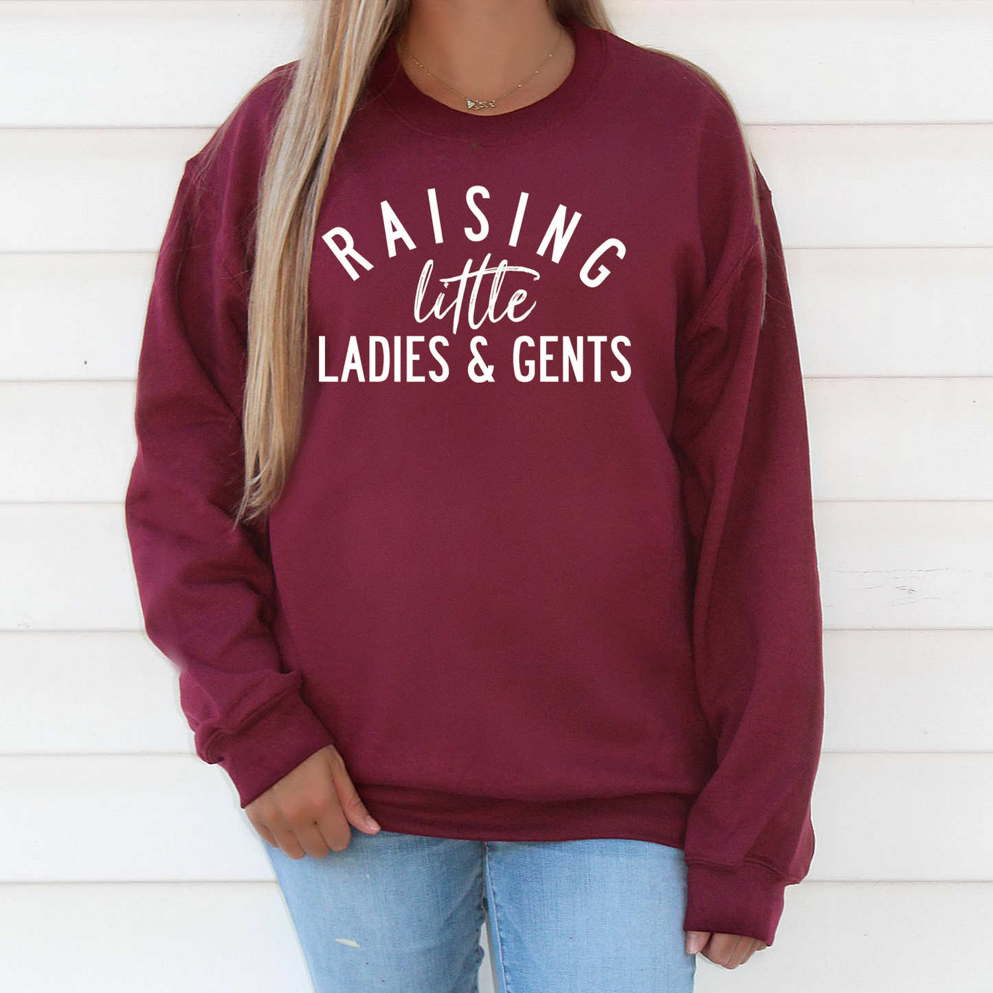 Raising Little Ladies & Gents Maroon Autumn Sweatshirt