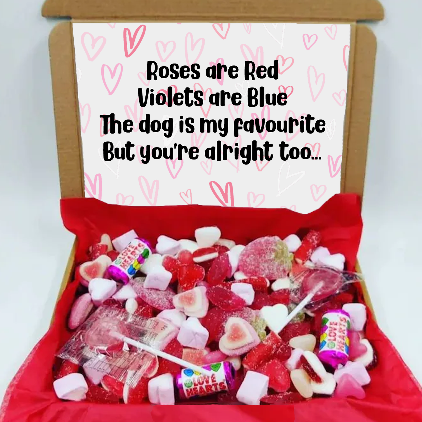 Roses are Red - The Dog is my Favourite Funny Valentine's Day Sweet Box Gift