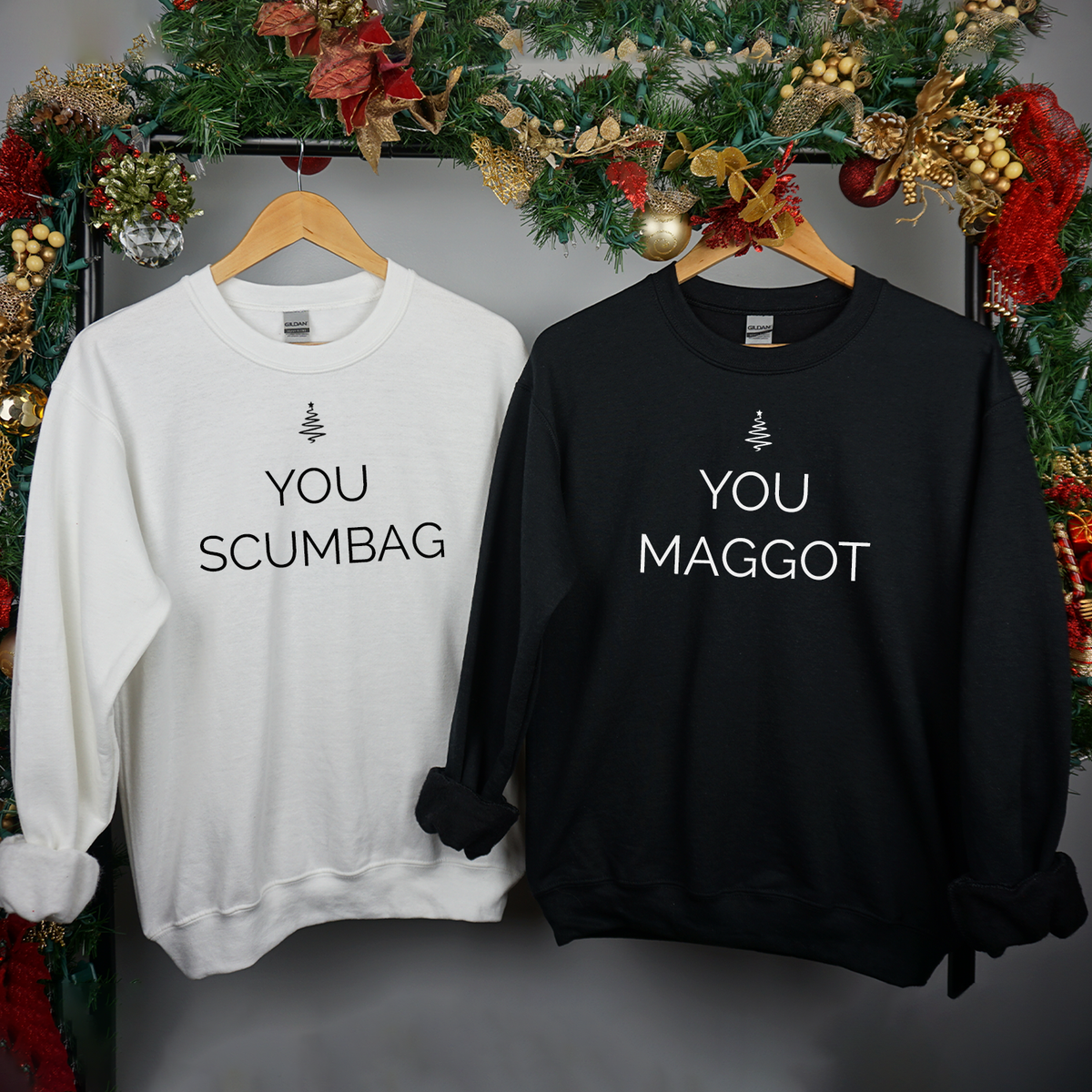 You Scumbag You Maggot Twinning Family Funny Christmas Sweatshirt Xmas Jumper