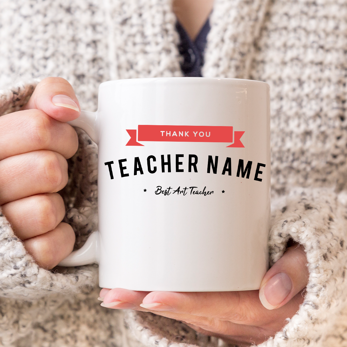 Thank you Teacher - personalised Mug. With added subject - perfect for Secondary School Pupils