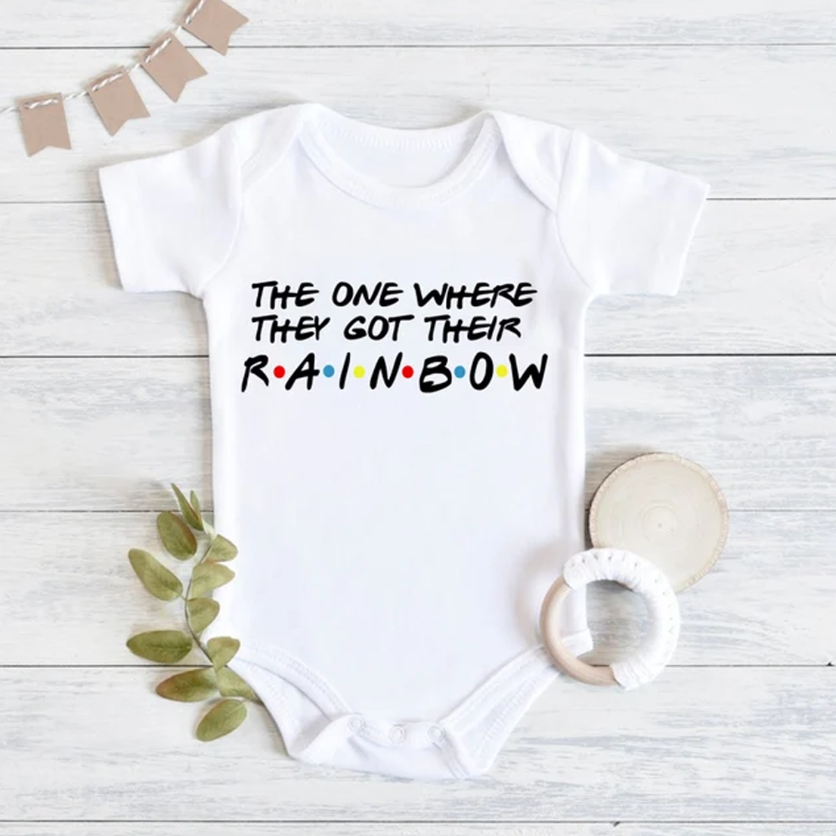 The One Where They Got Their Rainbow Baby Vest Bodysuit