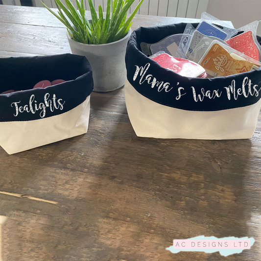 Personalised Canvas Storage Tubs